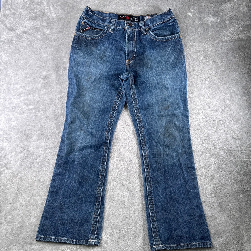 Ariat M4 FR Jeans Mens 32x30 Blue Relaxed Boot Cut Flame Resistant Work Pants